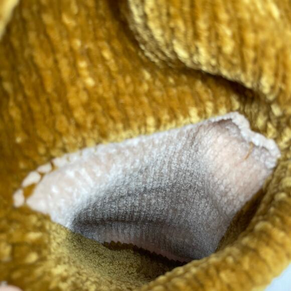 Gold Mustard Chenille Cardigan Soft Cozy Oversized Sweater Moth Anthro Size S - Picture 5 of 10